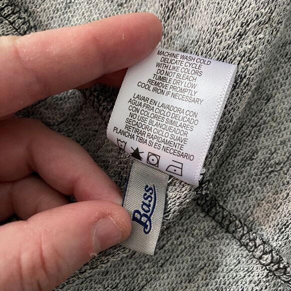 G.H. Bass & Co Heather Gray Sporty Asymmetrical Zip Sweater sz M Mock Neck - Picture 12 of 13